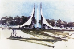 An artist's rendering of the 1939 Water Sculpture.