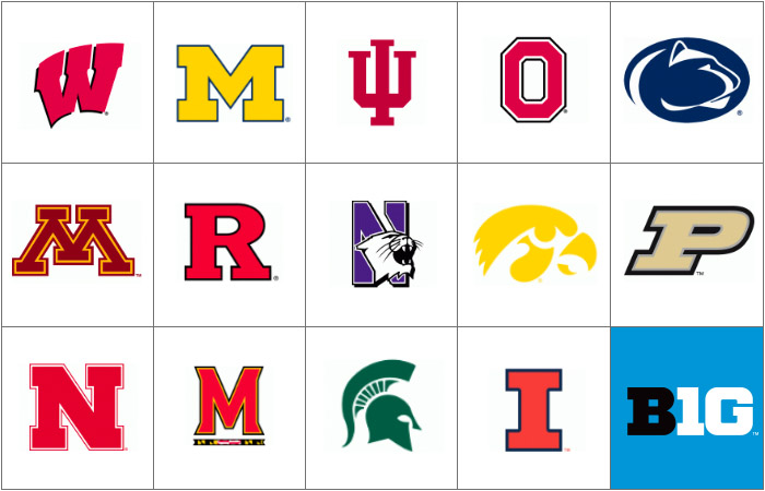 all the big ten school logos