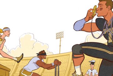 illustration of athletes and their good luck charms