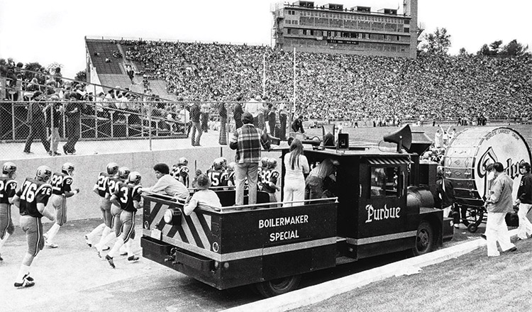 an archive photo of the Boilermaker Special at the football field