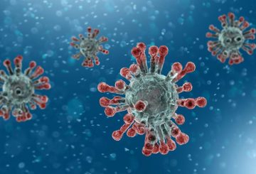 Microscopic view of Coronavirus