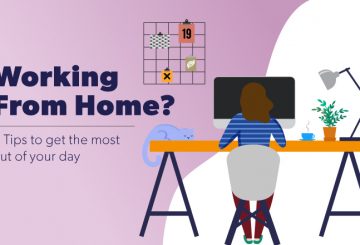 illustration of a woman working at a desk