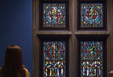 Ornate stained glass window