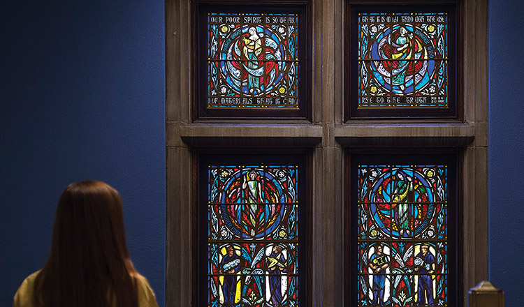 Ornate stained glass window