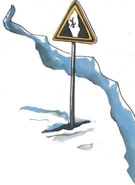 illustration of a ice crevasse